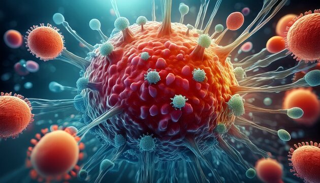 Viren greifen menschliche Zelle an