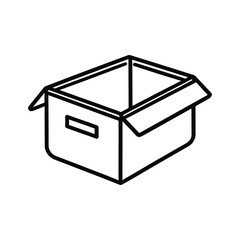 Open Cardboard Box Icon: Empty Container, Packaging, and Storage Vector