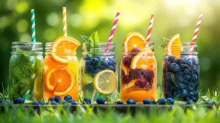 Refreshing Summer Fruit Infused Water Mason Jars