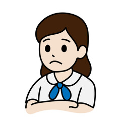 Avatar Cartoon Asia Student Girl minimal line