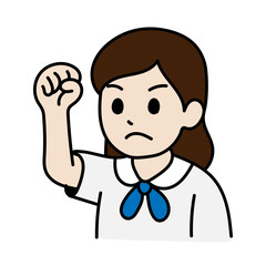 Avatar Cartoon Asia Student Girl minimal line