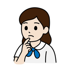 Avatar Cartoon Asia Student Girl minimal line