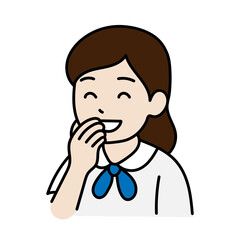 Avatar Cartoon Asia Student Girl minimal line