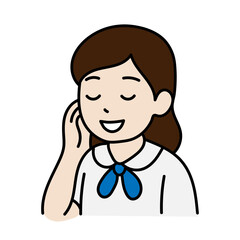 Avatar Cartoon Asia Student Girl minimal line