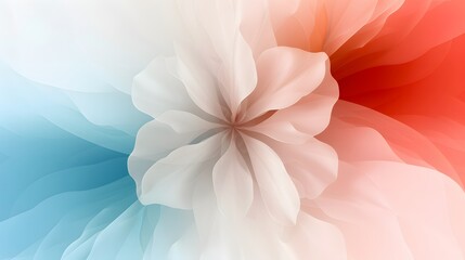 Soft Pastel Flower Pattern with Gentle Gradients in Blue, White, and Red Tones