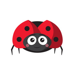 Adorable cartoon ladybug art. Vector