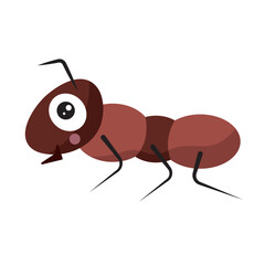 Cute red cartoon ant. Vector