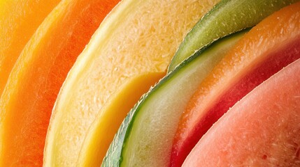 Vibrant Summer Melon Slices: A Colorful Feast for the Eyes