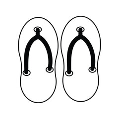 flip flops glyph icon with white background vector stock illustration