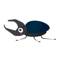 Cartoon rhinoceros beetle. Vector