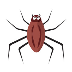 Brown spider with legs. Vector