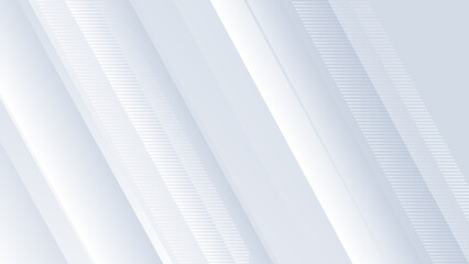 Obraz premium White luxury background with grey shadow diagonal stripes. Light elegant dynamic abstract BG. Trendy geometric neumorphism. Universal minimal 3d sale modern backdrop. Amazing deluxe business template