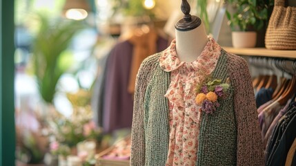Obraz premium Fashionable clothing display in a store