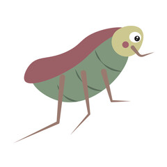 Cartoon flea with big eyes. Vector