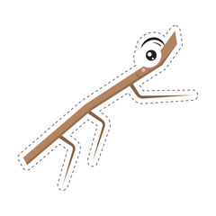 Funny stick insect design. Vector