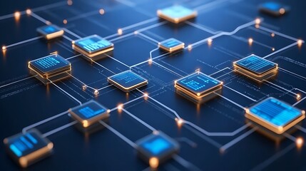 Digital network, data flow, tech