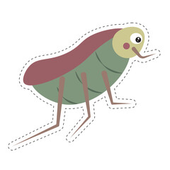 Cartoon flea with big eyes. Vector