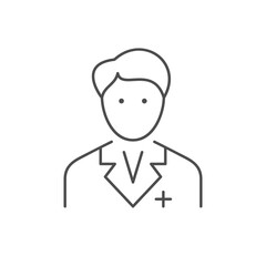Male doctor line outline icon