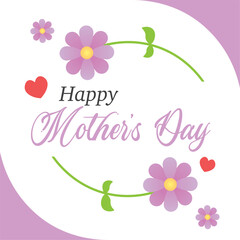 Mother's Day floral card . Vector