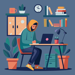 Vector art shows a cartoon worker with a shovel, different from a factory worker, in a work illustration.