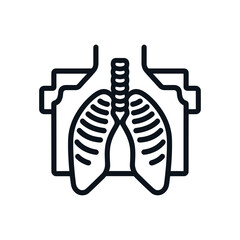 Human Lungs Icon, Respiratory System, Anatomy, and Health Vector