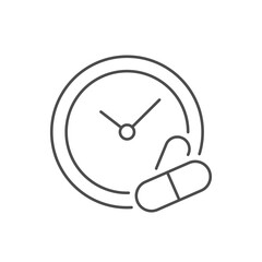 Time to take pills line icon