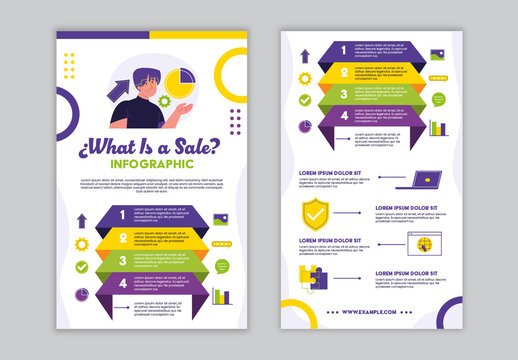 Purple And Yellow Marketing Sales Funnel Business Infographic
