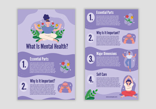 Purple And White Peace Mind Wellness Awareness Infographic