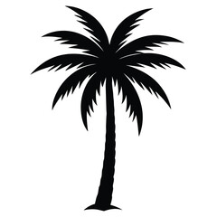 Silhouette of a Palm Tree Tropical Paradise Illustration