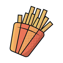 French fries pop style. Vector