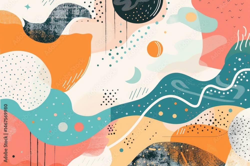 Poster abstract colorful line effect on surface of modern template design express scene of seamless style. 