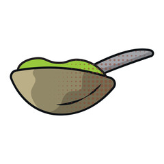 Guacamole bowl spoon. Vector