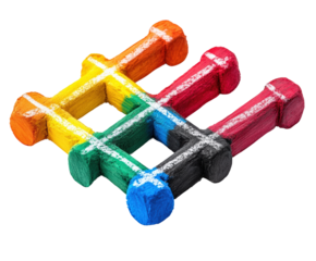 Colorful hopscotch game playground digital vibrant top view fun isolated on transparent background