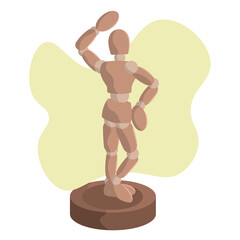 Wooden mannequin pose. Vector