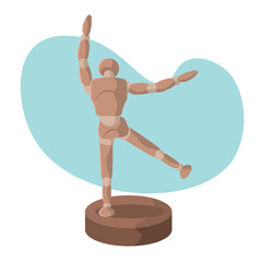 Wooden mannequin pose. Vector