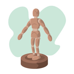 Wooden mannequin pose. Vector