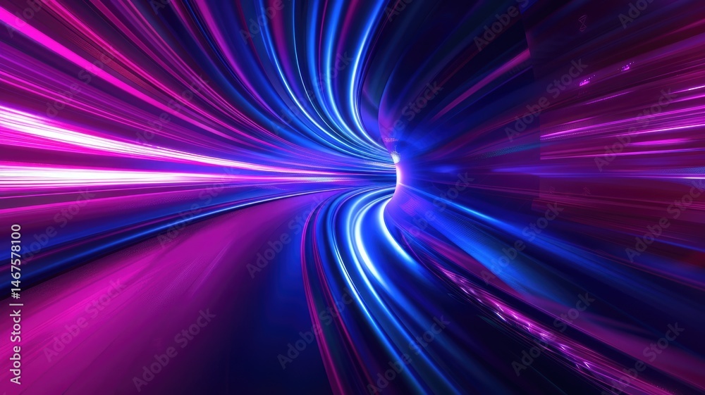 Poster abstract picture of neon light particle with digital technology style design connecting become dynam