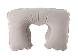 Inflatable travel neck pillow isolated on transparent background