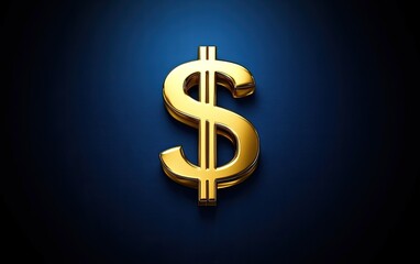 Gold dollar sign on dark blue background