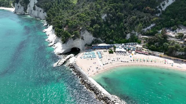 Aerial View of Stunning Beach in the Marche Region of Italy