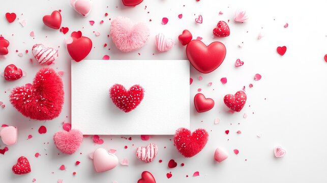 St Valentine's greeting card with hearts