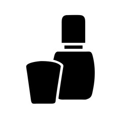 nail polish bottle silhouette on transparent background for web and graphic design