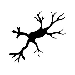 neuron b dense branching silhouette on transparent background for web and graphic design