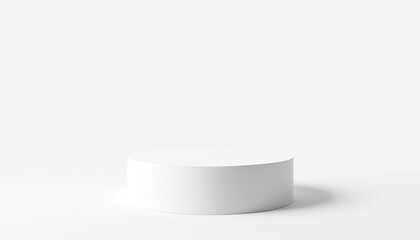 Minimalist white platform for product display.