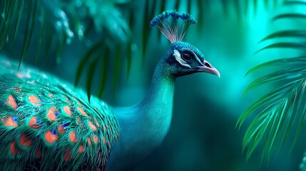 Peacock in the jungle