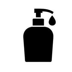 pump dispenser bottle silhouette on transparent background for web and graphic design