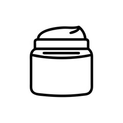 rectangular cream jar on transparent background for web and graphic design