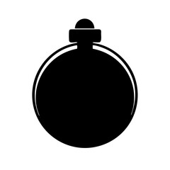 round perfume bottle silhouette on transparent background for web and graphic design