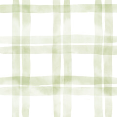 Sage Green White Plaid Gingham Check Hand Drawn Background Pattern Overlay