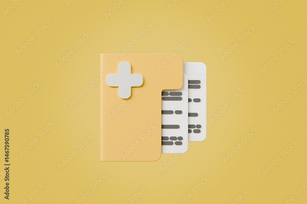 Fototapete 3d folder new icon symbol. minimal cartoon new folder icon concept. add new document to the folder c